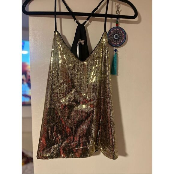 Grace Karin  Gold Glittery sequin clubbing strap size Medium BNWT - Picture 5 of 11